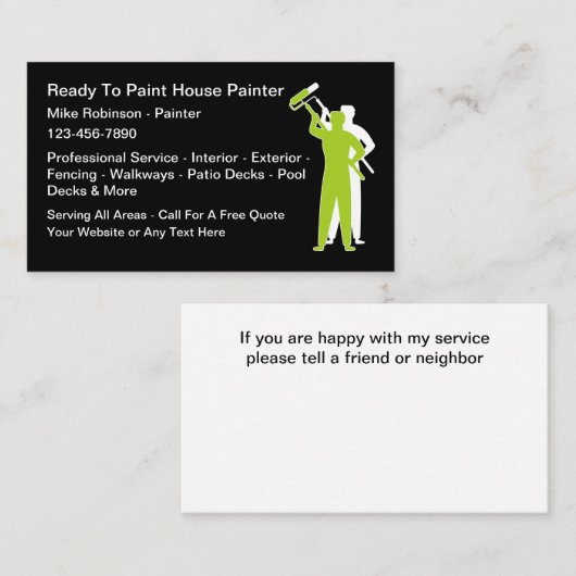 Beste New House Painter Visitekaartjes (Voorkant / Achterkant)