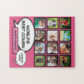 Beste nicht 12 foto collage roze leuk strip legpuzzel (Horizontaal)