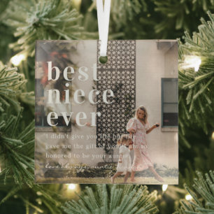 Beste nicht ooit Citaat & Foto Cadeau Glas Ornament