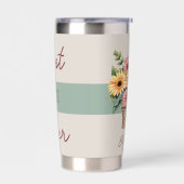 Beste nicht ooit gerbera bloemen groen geïsoleerde drinkbeker (Links)