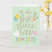 Beste nicht ooit Happy Pasen Typografie Kaart (Gele Bloem)