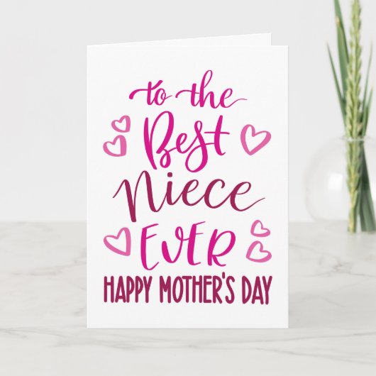 Beste nicht ooit Moederdag typografie in roze Kaart (Voorkant)