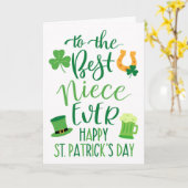 Beste nicht ooit St. Patrick's Day typografie Kaart (Gele Bloem)