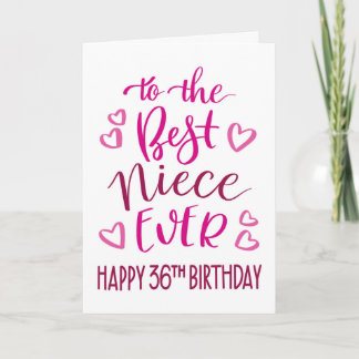 Beste nichtje ooit 36e verjaardag typografie in ro kaart