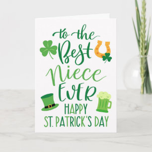 Beste nichtje ooit St Patrick's Day Typografie Kaart