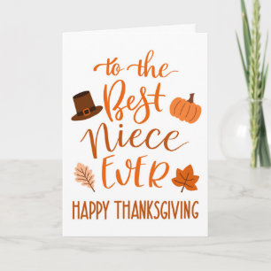 Beste nichtje ooit Thanksgiving dag in Sinaasappel Kaart