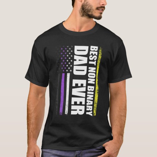 Beste niet-binaire vader ooit Nonbinary vlag Pride T-shirt (Voorkant)