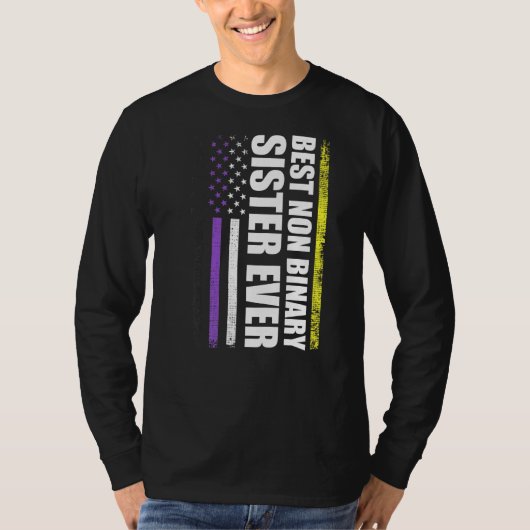 Beste niet-binaire zuster ooit Nonbinary Flag Prid T-shirt (Voorkant)