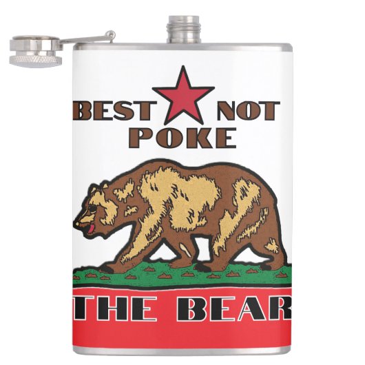 Beste niet porren het Beer - Californië Flask Heupfles (Geopend)