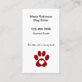 Beste nieuwe hondenoppas Contact Visitekaartjes (Achterkant)