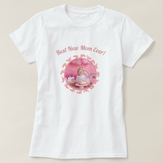 Beste nieuwe moeder/moeder familie Foto baby Girl  T-shirt (Design voorkant)