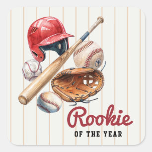 Beste Nieuwe Speler Honkbal Verjaardag Vierkante Sticker