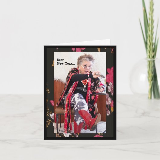 Beste Nieuwjaar, ik smeek je Wenskaart Kaart (Voorkant)