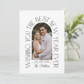 Beste nieuwjaar ooit | Moderne, minimalistische fo Feestdagenkaart (Staand voorkant)