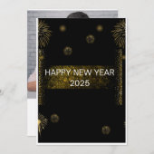 BESTE NIEUWJAAR WENSEN Gouden Vakantie kaart (Voorkant / Achterkant)