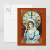 "Beste nieuwjaarswensen" Vintage Feestdagenkaart (Voorkant / Achterkant)