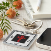 Beste nieuws ooit John 3:16 Gospel Tract Sleutelhanger (Voorkant Rechts)