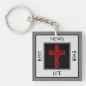 Beste nieuws ooit John 3:16 Gospel Tract Sleutelhanger (Voorkant)