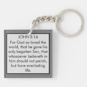 Beste nieuws ooit John 3:16 Gospel Tract Sleutelhanger (Achterkant)