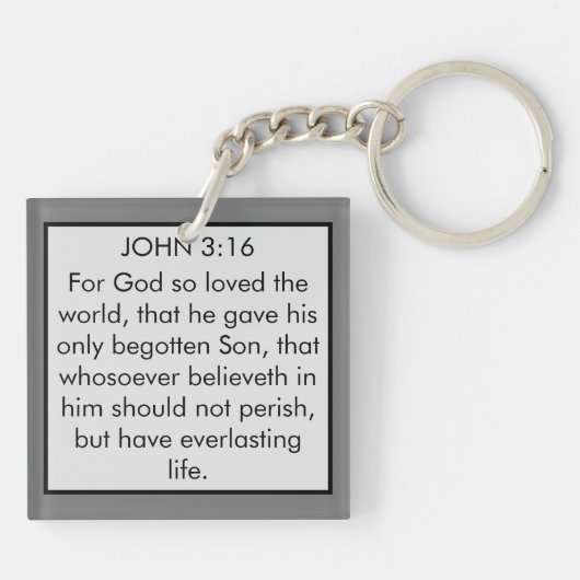 Beste nieuws ooit John 3:16 Gospel Tract Sleutelhanger (Achterkant)