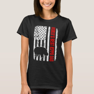 Beste Nijlpaard Papa Amerikaanse Vlag Ter Wereld T-shirt