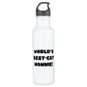 Beste non-nie ter wereld met zwarte tekst waterfles  (Voorkant)