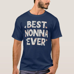 Beste Nonna Ooit Bloemrijke Familie Liefde Harten  T-shirt