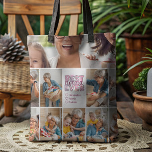Beste Nonna Ooit Bloemstuk 10 Foto Collage Tote Bag