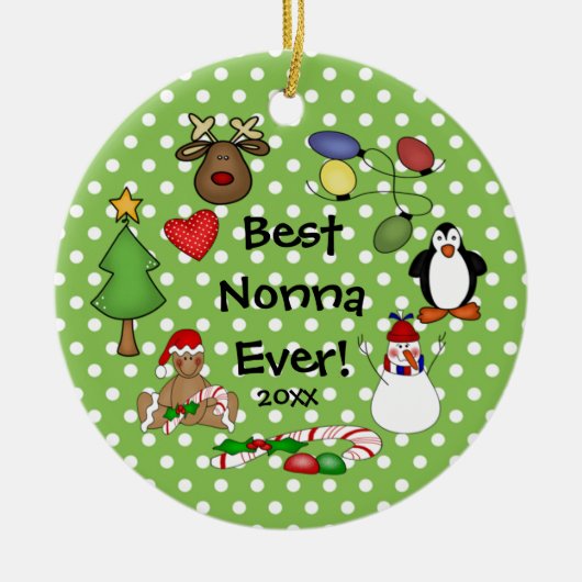 Beste Nonna Ooit Kerst Ornament (Voorkant)