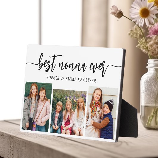 Beste Nonna Ooit - Kleinkinderen Fotocollage Fotoplaat