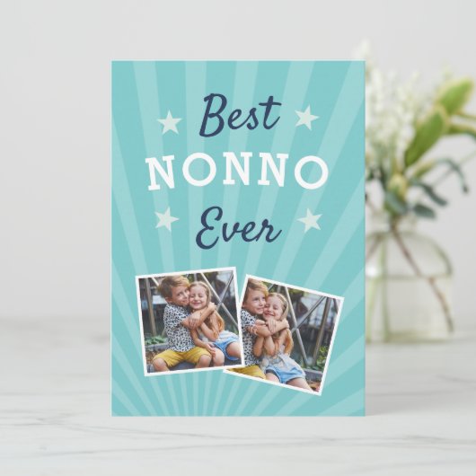 Beste Nonno ooit | Foto Vaderdag Kaart (Staand voorkant)