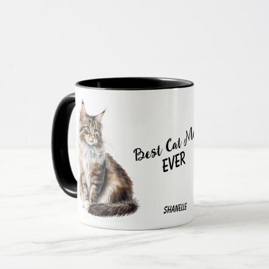 Beste Noors Bos Kat Moeder Ooit Mok (Voorkant links)