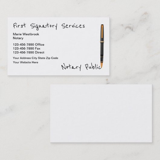 Beste notarisoverheidsdiensten visitekaartje (Voorkant / Achterkant)