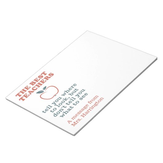 BESTE notitieblokken VOOR TEACHERS, aangepaste naa (Schuin)