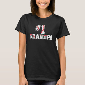 Beste Nummer 1 1 Opa Honkbal Distress T-shirt