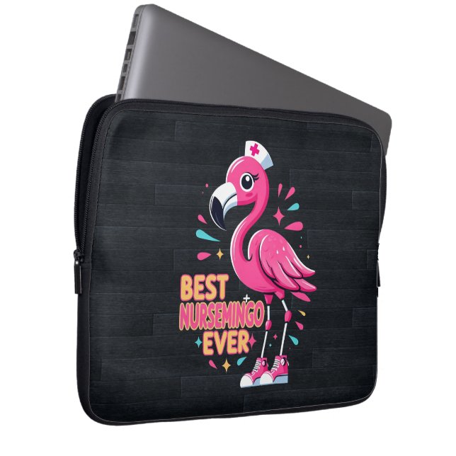 Beste Nursemingo Ooit Verpleegster Flamingo Liefhe Laptop Sleeve (Voorkant Rechts)