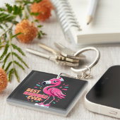 Beste Nursemingo Ooit Verpleegster Flamingo Liefhe Sleutelhanger (Voorkant Rechts)