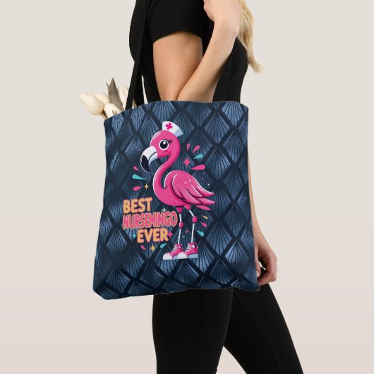 Beste Nursemingo Ooit Verpleegster Flamingo Liefhe Tote Bag (Dichtbij)
