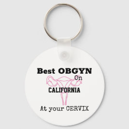 Beste OBGYN op Stad of Stad Naam Gynaecoloog Sleutelhanger