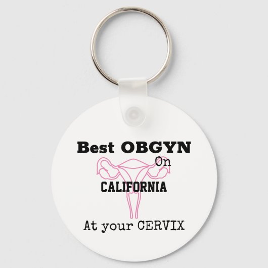 Beste OBGYN op Stad of Stad Naam Gynaecoloog Sleutelhanger (Voorkant)