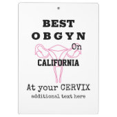 Beste OBGYN op stad / stad gynaecoloog verloskundi Klembord (Achterkant)