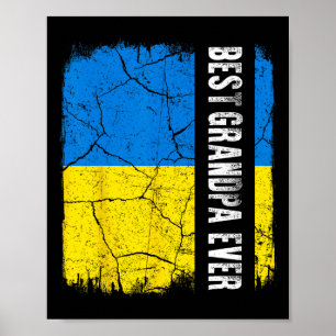 Beste Oekraïense Opa Ooit Oekraïense Vlag Vaderdag Poster