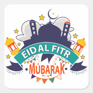 Beste offergave voor moslims - Eid Al-Fitr Al Muba Vierkante Sticker