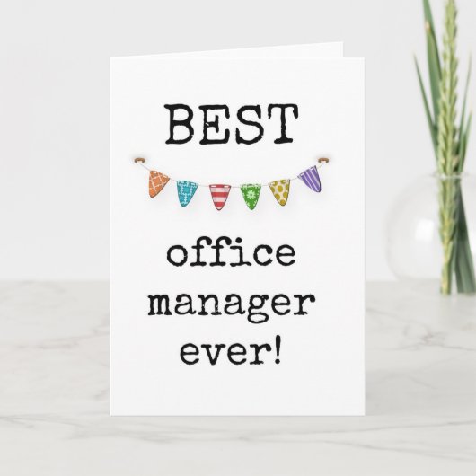 Beste Office Manager ooit, Schattigee eenvoudige K Kaart (Voorkant)