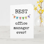 Beste Office Manager ooit, Schattigee eenvoudige K Kaart (Gele Bloem)