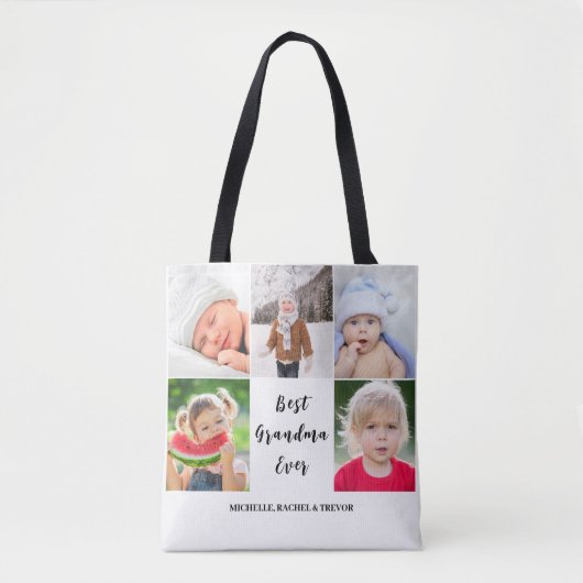 Beste oma 5 foto tote bag (Voorkant)