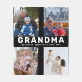 Beste oma - Aangepaste 4-foto Vaderdag Fleece Deken (Voorkant)