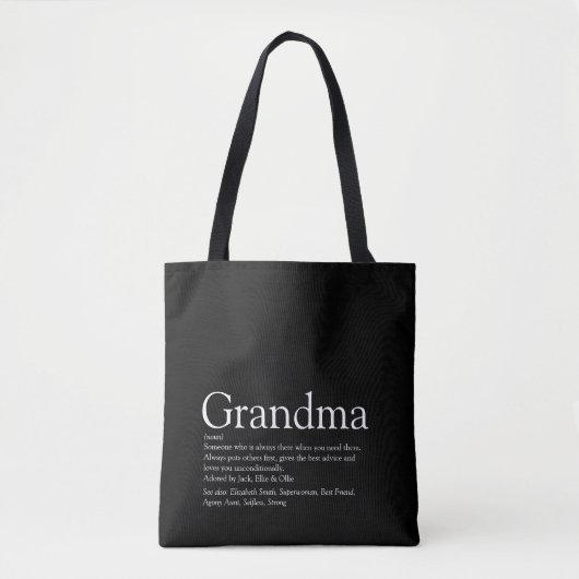 Beste Oma Aller Tijden, Oma Definitie Tote Bag (Voorkant)