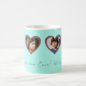 Beste Oma Aqua Hearts Vier Kinder Fotocollage Koffiemok (Center)