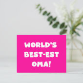 Beste Oma Black- of White-cadeautjes ter wereld Briefkaart (Staand voorkant)